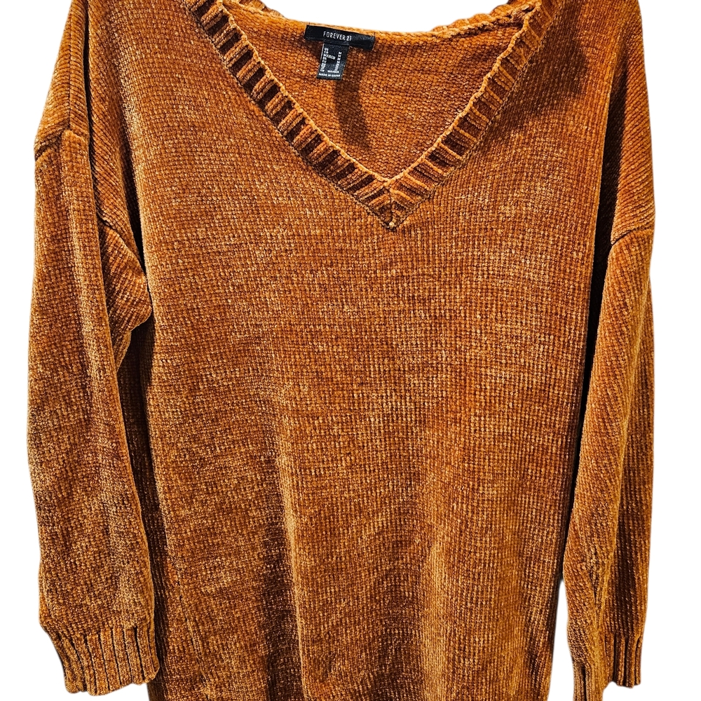 Forever 21 Rust V-Neck Sweater